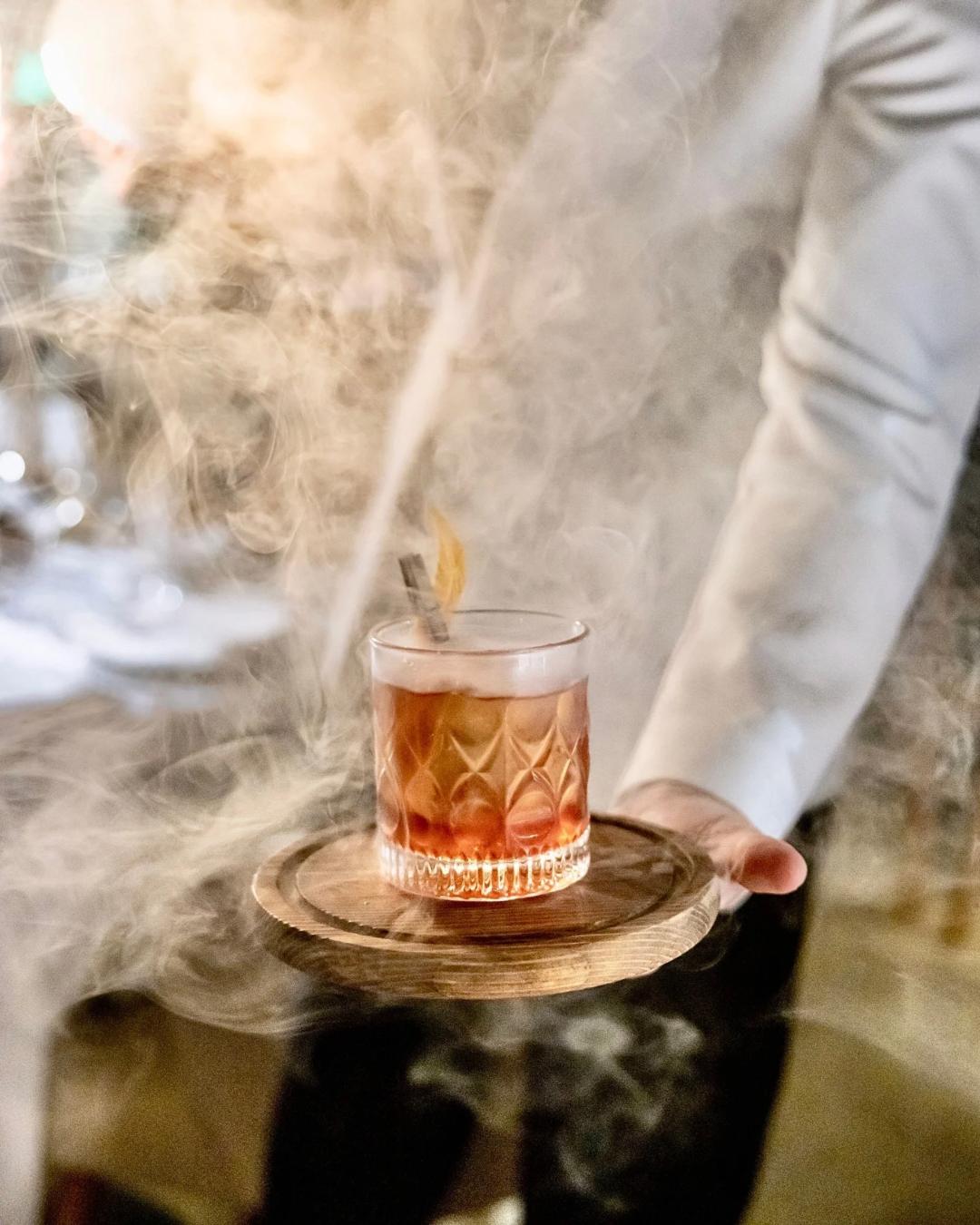 Signature smoked cocktail at Piegari Ristorante