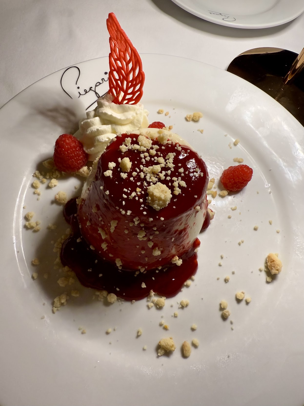 Signature dessert at Piegari Ristorante